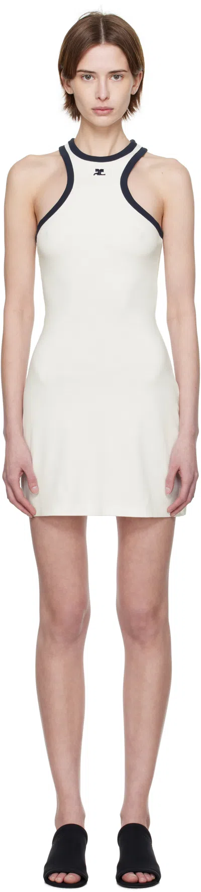 COURRÈGES WHITE & NAVY SCUBA MINIDRESS