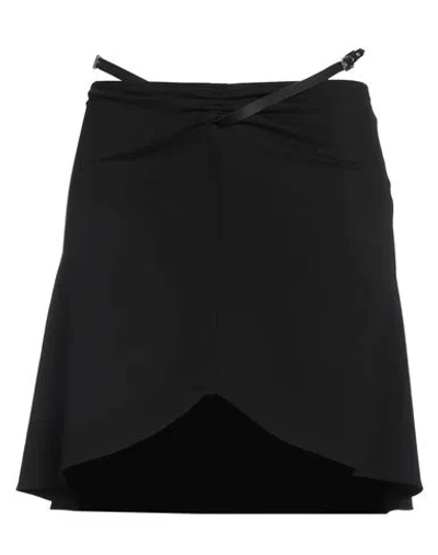 COURRÈGES COURREGES WOMAN MINI SKIRT BLACK SIZE 6 VISCOSE, ELASTANE