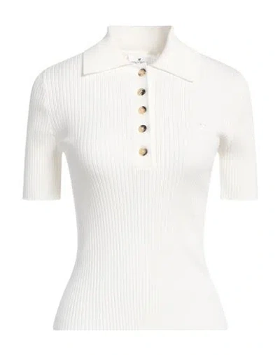 COURRÈGES COURREGES WOMAN SWEATER WHITE SIZE L VISCOSE, POLYESTER