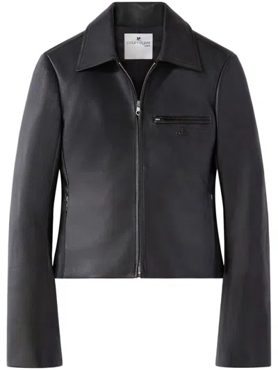 COURRÈGES ZIP-FASTENING LEATHER JACKET