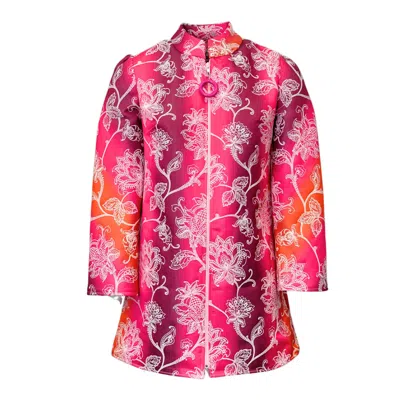 COUTURE TO YOUR DOOR WOMEN'S WHITE / PINK MINI MOD JAPANESE STYLE DRESS