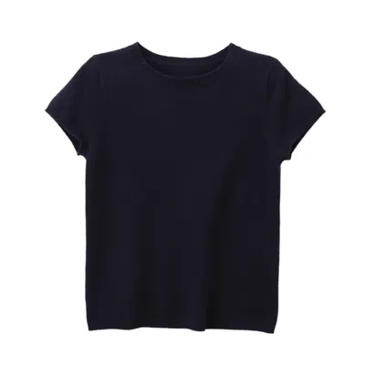 COVE WOMEN'S BLUE LILLIE NAVY CASHMERE TEE