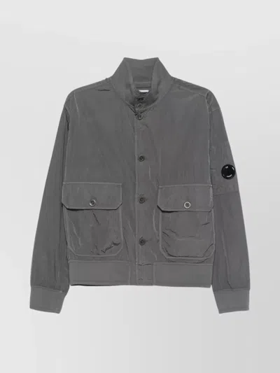 C.P. COMPANY HIGH COLLAR NYLON JACKET WITH ARM PATCH