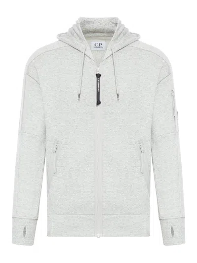 C.P. COMPANY LIGHT FLEECE ZIPPED HOODIE