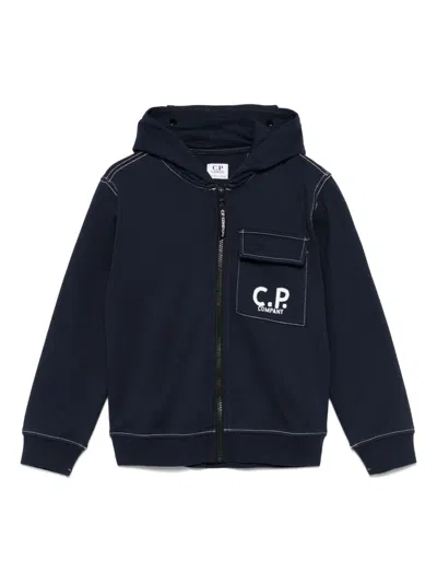 C.P. COMPANY LOGO-PRINT HOODIE