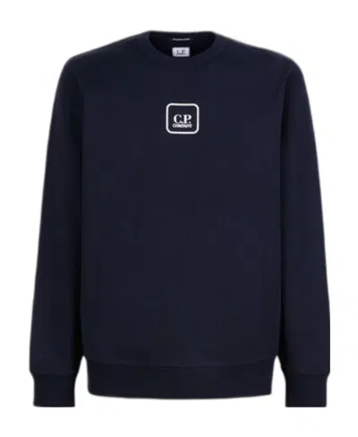 C.P. COMPANY LOGO-PRINT KNIT SWEATSHIRT