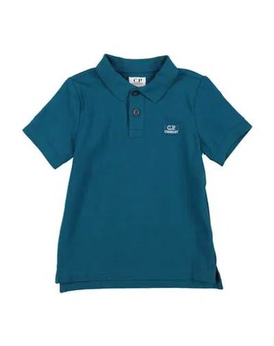 C.P. COMPANY UNDERSIXTEEN C. P. COMPANY UNDERSIXTEEN TODDLER BOY POLO SHIRT DEEP TEAL SIZE 3 COTTON, ELASTANE