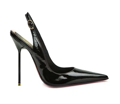 CQ COUTURE CQ COUTURE CUSTOM STILETTO POINTY SLINGBACK PUMPS SCHUHE LEATHER BLACK 34-45