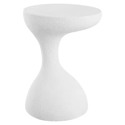 CREAM TERRAZZO BORACAY 19.75" MODERN MINIMALIST INDOOR/OUTDOOR RESIN DRINK TABLE, CREAM TERRAZZO