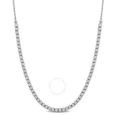 CREATED FOREVER CREATED FOREVER 1 1/5CT TW LAB-GROWN DIAMOND SEMI-TENNIS NECKLACE IN 14K WHITE GOLD - 17 IN