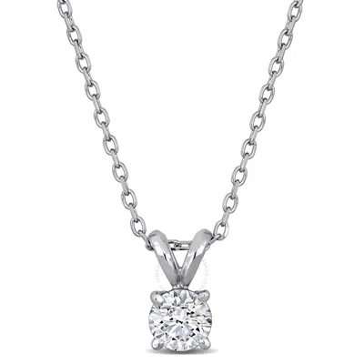 CREATED FOREVER CREATED FOREVER 1/2CT TW LAB-GROWN DIAMOND SOLITAIRE PENDANT WITH CHAIN IN PLATINUM - 18 IN (IGI CER