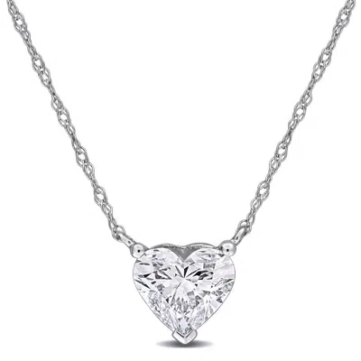 CREATED FOREVER CREATED FOREVER 1CT TW HEART-SHAPED LAB-GROWN DIAMOND NECKLACE IN 14K WHITE GOLD - 17 IN