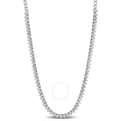 CREATED FOREVER CREATED FOREVER 5CT TW LAB-GROWN DIAMOND SEMI-TENNIS NECKLACE IN 14K WHITE GOLD - 17 IN