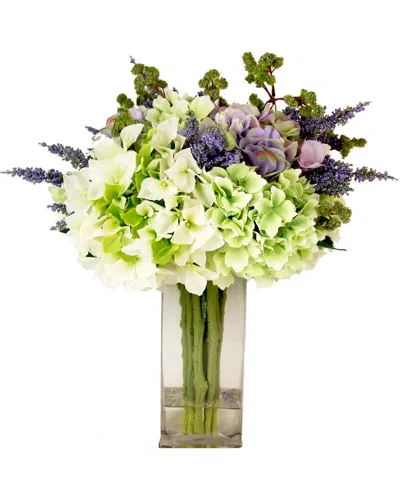 CREATIVE DISPLAYS DNU INACTIVE CREATIVE DISPLAYS PURPLE HEATHER, GREEN VINE, AND HYDRANGEA FLOWER ARRANGEMENT