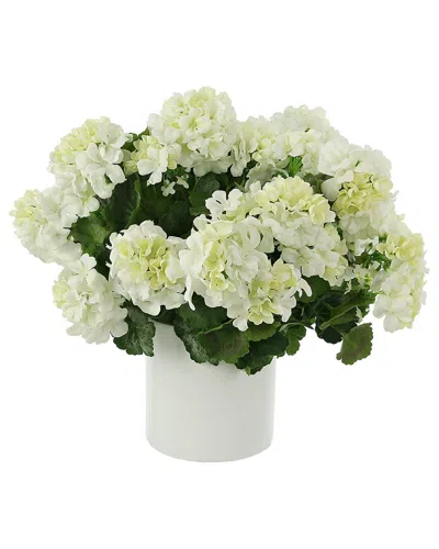 CREATIVE DISPLAYS CREATIVE DISPLAYS UV PROTECTED OUTDOOR WHITE GERANIUM FLORAL ARRANGEMENT