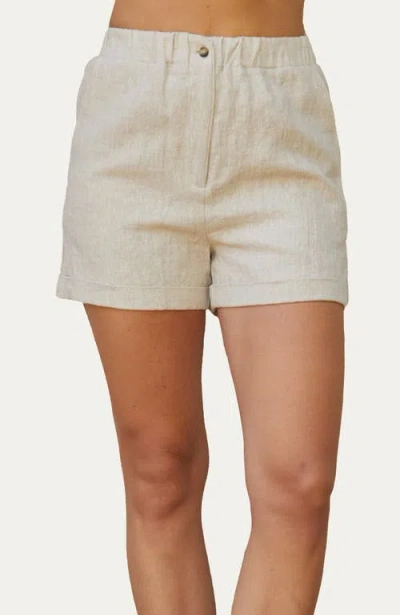 CRESCENT CRESCENT CUFFED LINEN SHORTS