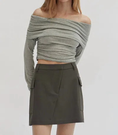 CRESCENT NADIA MINI CARGO SKIRT IN GREY