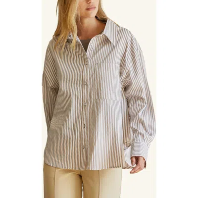 CRESCENT CRESCENT STRIPED BUTTON UP SHIRT