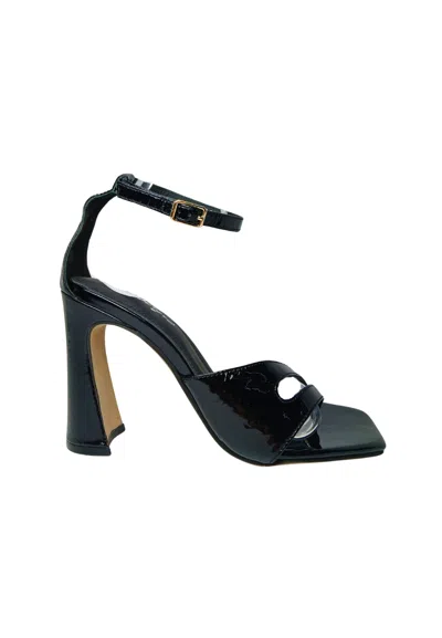 CRIS VERGRE' WOMEN SHOES CRIS VERGRE BLACK SANDAL WITH HEEL SCULPTURE. CLOSURE WITH STRAP.