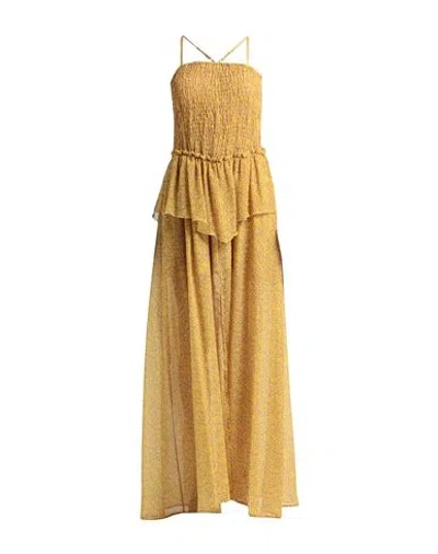 CRISTINAEFFE CRISTINAEFFE WOMAN MAXI DRESS YELLOW SIZE M POLYESTER