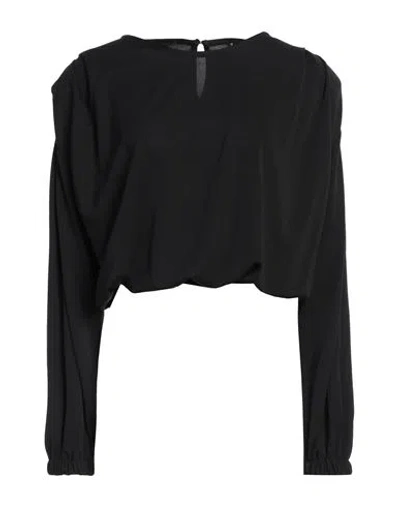 CRISTINAEFFE CRISTINAEFFE WOMAN TOP BLACK SIZE M POLYESTER, ELASTANE