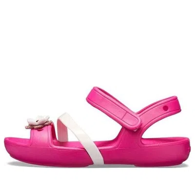 CROCS (GS) Crocs Lina Flower Charm Round Toe Sandals 'Pink'