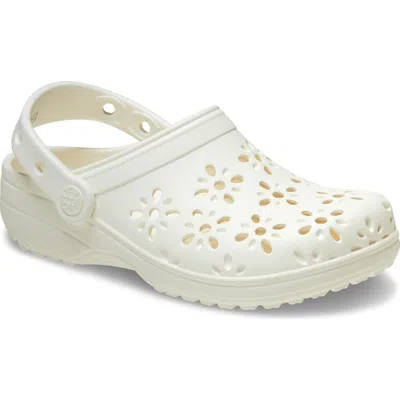 CROCS CROCS KIDS' CLASSIC FLORAL CUTOUT CLOG