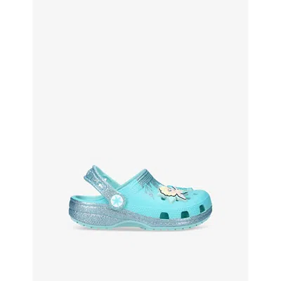 CROCS BLUE KIDS' FROZEN ELSA CLASSIC RUBBER CLOGS EUR 34 / 2 UK