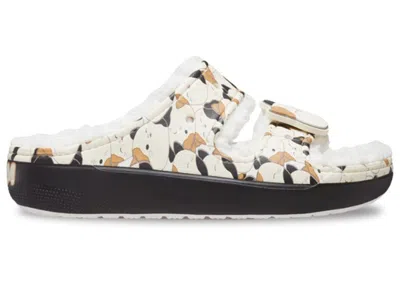 CROCS MEN'S CROCS CLASSIC COZZZY SANDAL SQUISHMALLOW SNEAKERS IN CREAM/BROWN/BLACK