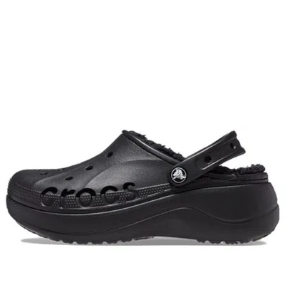 CROCS (WMNS) Crocs Baya Platform Lined Clog Sandals 'Black'