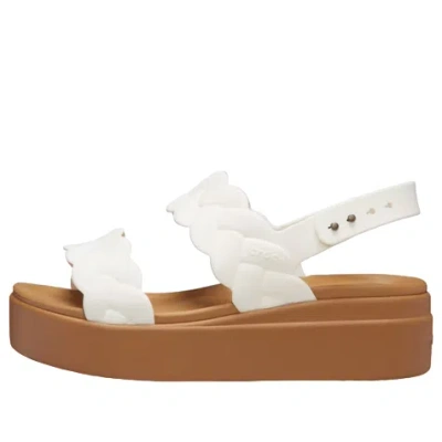 CROCS (WMNS) Crocs Brooklyn Woven Wedge Sandals 'White Brown'