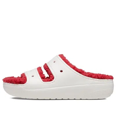 CROCS (WMNS) Crocs Classic Cozzzy Holiday Sweater Sandal 'White Red'