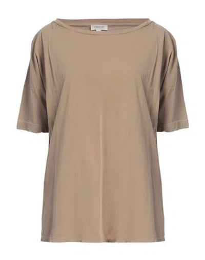 CROSSLEY CROSSLEY WOMAN T-SHIRT CAMEL SIZE M COTTON