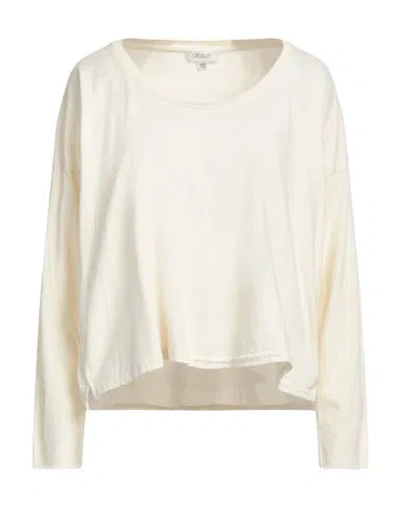 CROSSLEY CROSSLEY WOMAN T-SHIRT CREAM SIZE S COTTON