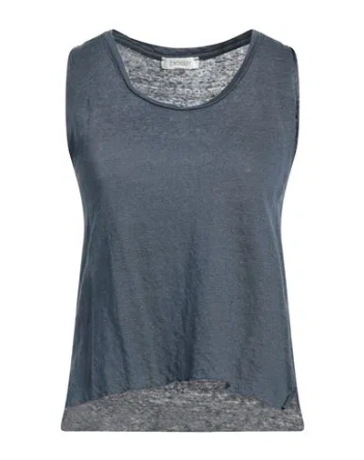 CROSSLEY CROSSLEY WOMAN TANK TOP NAVY SIZE L LINEN