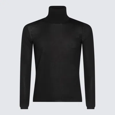 CRUCIANI BLACK WOOL KNITWEAR