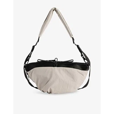 CÔTE AND CIEL MENS LIGHT GREY+SAND ORNE SMOOTH WOVEN-BLEND SHOULDER STRAP