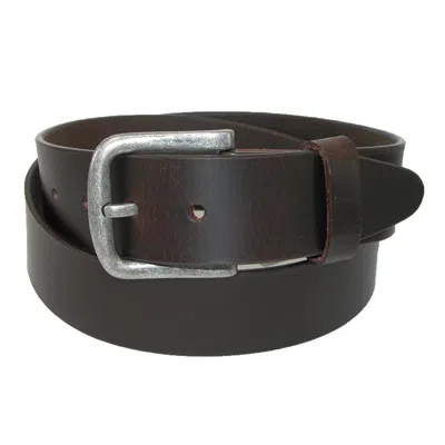 CTM MEN'S BIG & TALL LEATHER REMOVABLE BUCKLE BRIDLE BELT