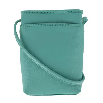 CTM WOMEN'S PEBBLED GRAIN LEATHER OPEN TOP MINI CROSSBODY BAG