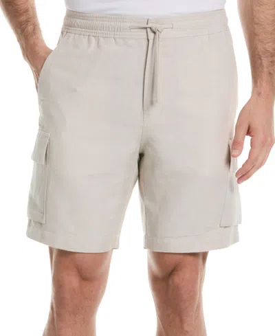 CUBAVERA MEN'S 8" DRAWSTRING LINEN CARGO SHORTS