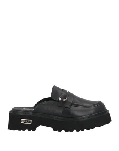 CULT CULT WOMAN MULES & CLOGS BLACK SIZE 8 LEATHER