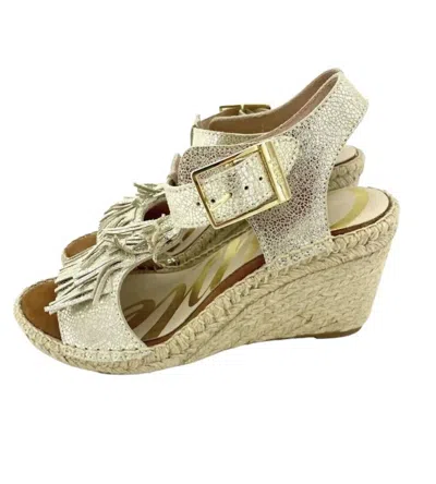 CUPLÉ WOMEN'S LEATHER ESPADRILLE SANDALS IN GOLD