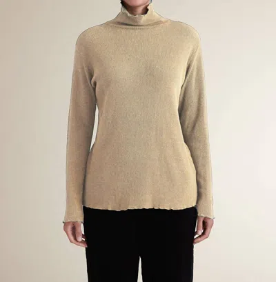 CUT LOOSE TURTLENECK TOP IN MOONBEAM