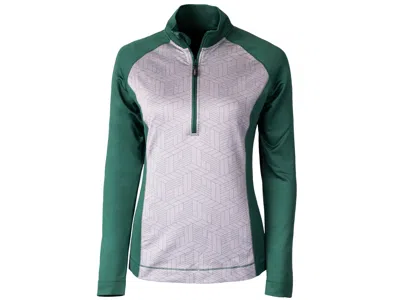 CUTTER & BUCK CBUK LADIES' ALL-STAR PRINTED HALF-ZIP JACKET