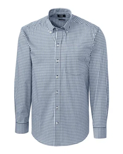 CUTTER & BUCK EASY CARE STRETCH GINGHAM MENS LONG SLEEVE DRESS SHIRT