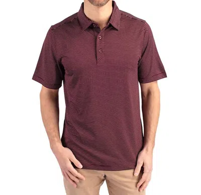 CUTTER & BUCK FORGE PENCIL STRETCH POLO SHIRT IN BORDEAUX