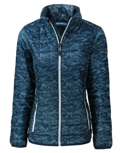 CUTTER & BUCK RAINIER PRIMALOFT WOMENS ECO INSULATED FULL ZIP PRINTED PUFFER JACKET