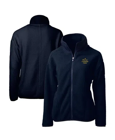 CUTTER & BUCK WOMEN'S NAVY NOTRE DAME FIGHTING IRISH PLAY LIKE A CHAMPION TODAY CASCADE ECO SHERPA FLEECE FULL-ZIP