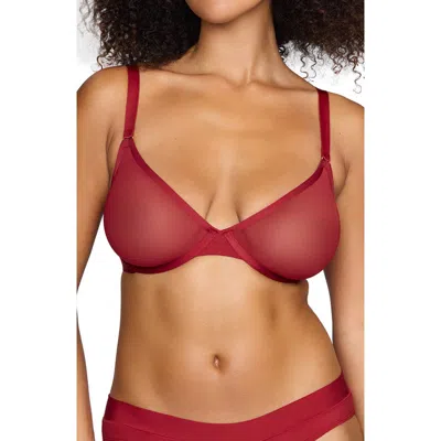 CUUP CUUP THE PLUNGE UNDERWIRE SHEER MESH BRA