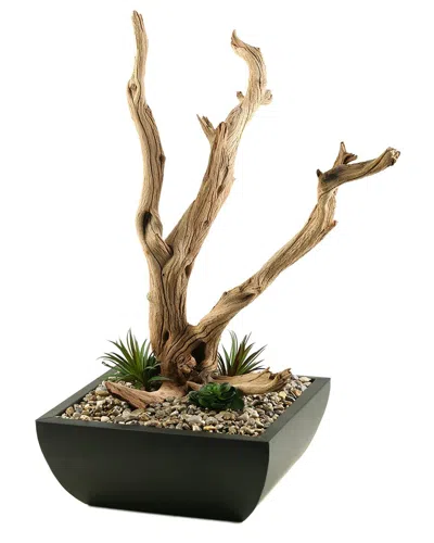 D&W SILKS D&W SILKS GHOSTWOOD BRANCHES IN SQUARE METAL PLANTER